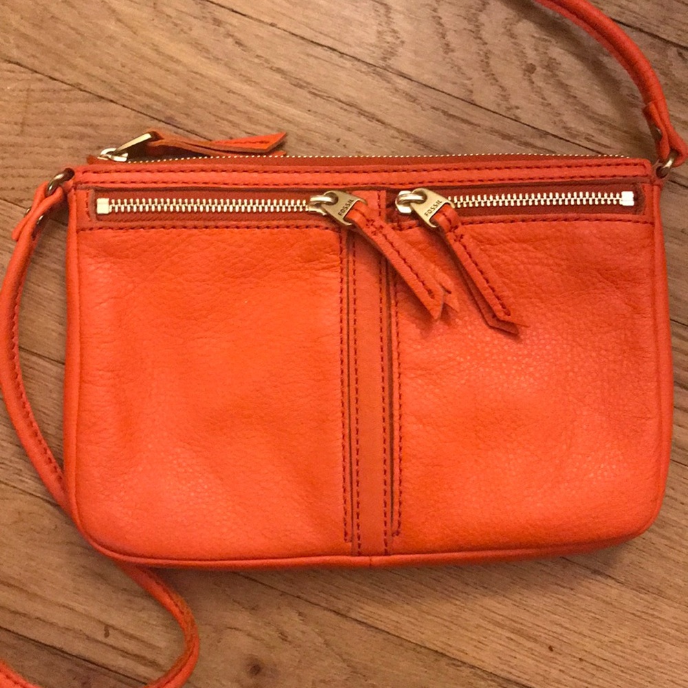 Fossil Erin Small Top Zip Bright Orange